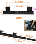 Badass Heavy Duty Keyboard Tray Guides With Ball Bearing Slides Three Fold Extensions Built To Last Thick Steel Rust Resistant Black Finish Smooth Desk Glides 10 Or 12 Inch Lengths 35 Or 60mm Lugs Easy Assembly For Pros Seeking Top Gear, black steel slide rails with dimensions
