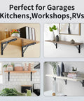 20 Inch Heavy Duty Folding Shelf Brackets Stainless Steel Collapsible Wall Mount in use in kitchens and workshops