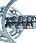 Pro Grade 304 Stainless Steel Bearing Balls Nine Sixty Fourth Of An Inch G5 Precision Set Of 20 close-up view in housing