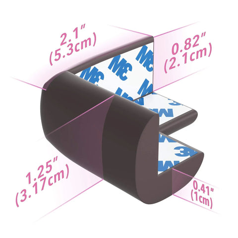Pre-Taped Table Corner Protectors And Soft Edge Guards For Baby Proofing, Easy Install Kid Safety Cushions, Child Furniture Bumpers, Sharp Corner Shields, 8 Pack Brown