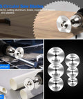 Tools: 44Pcs Dremel cutting wheel kit with HSS blades and resin discs; collage of front and side views