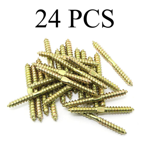 Double Ended Self Tapping Screws Set M6x60mm, 24 Pcs, Double Head Wood Screws For Joining Two Pieces Of Wood
