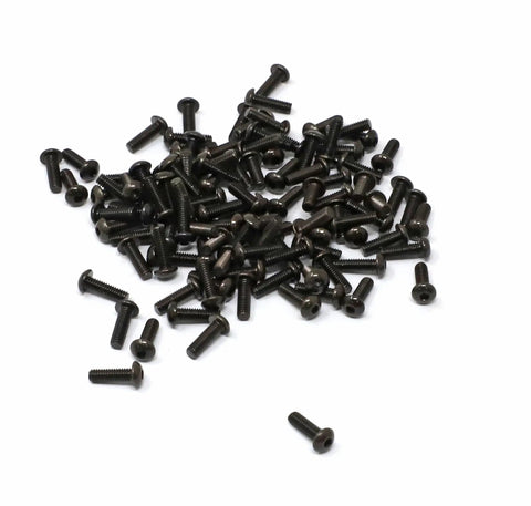 100 Pcs M2.5 X 8mm Hex Socket Button Head Cap Screws Kit In Black Oxide Finish