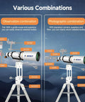 102mm F7 Refractor Telescope for Adults with Extra Low Dispersion Optics shown in observation and photographic setups