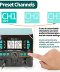 992D-II 2-In-1 Precision Soldering Kit With Hot Air Pencil And C210 Soldering Iron, showing 3 preset channels and LCD display