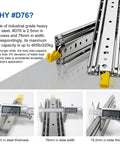 48 Inch Pro Grade Heavy Duty Drawer Slide With Lock Side Mount 3 Fold Full Extension Ball Bearing Lock In And Lock Out 379Lb Load