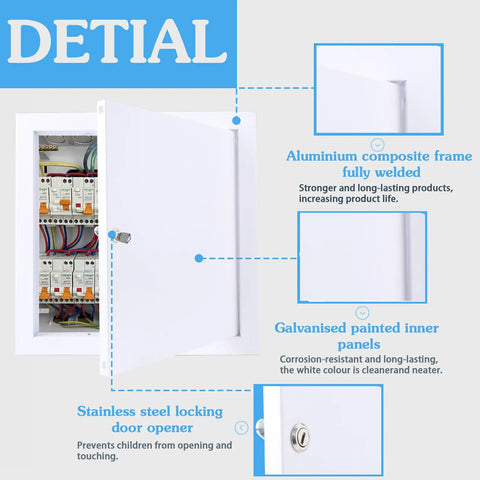 Heavy Duty 12x12 White Drywall Access Panel With Key Lock, Slick Aluminum Ceiling Door For Plumbing And Wall Holes, Straight Up Real Solid Home Makeover - Aluminium composite frame detail.