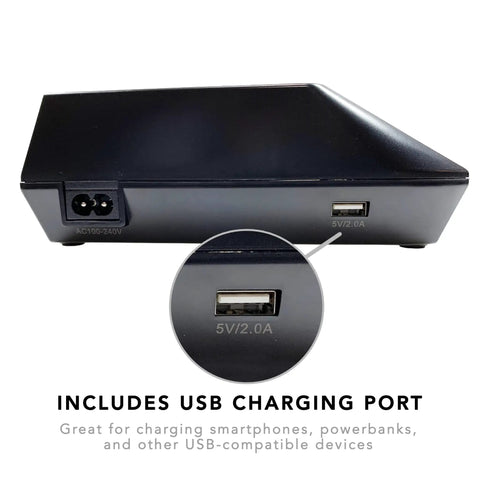 Close-up of USB port on 2 In 1 Fast Drone Battery Balance Charger For Yuneec H520E And H3 Batteries And Transmitter