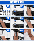 Manual rivet press kit tutorial showing steps to install rivets in leather using Grab And Go No Fuss All In One Manual Rivet Press Kit.