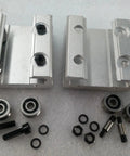 Close-up of 5Pcs Deep U Groove Ball Track Guide Bearing Set with screws and washers for wire rope pulley applications.