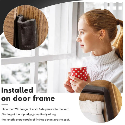 Heavy Duty Door Weather Stripping Kit For Doors And Windows With V Shaped Foam Kerf Weatherstrip, easy install on door frame