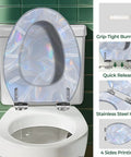 Elongated Resin Toilet Seat for Bathroom with stainless steel hinges and quick release feature, designed for easy installation.