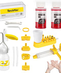 Bike Brake Bleed Kit For Shimano And TEKTRO Hydraulic Disc Brakes With 120ml Mineral Oil, tool components on display