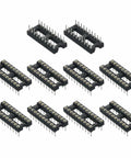 20 Pack 2.54mm Pitch DIP IC Socket Dual Row 20 Pins Round Pins Soldering Friendly for Electronics DIY Projects and Experiments