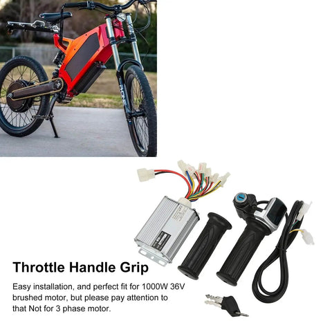 36V 1000W Ebike Controller Kit With Locking Battery Display And Twist Throttle Grip Ready To Roll Brushed Motor Speed Controller Replacement on e-bike