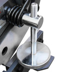 Close-up of heavy duty metal shear for sheet metal cutting