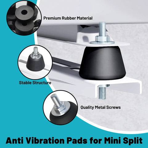 Kill The Rattle With Four Pack Anti Vibration Rubber Isolator Mounts M8 Shock Absorbers And Nuts For Air Compressors Mini Splits Engines Pumps Solid Hold. Premium rubber isolator mounts showing a stable structure and quality metal screws.