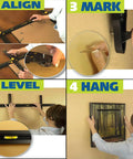 Picture Hanging Tool Kit With Built-In Level And Ruler, 36 Inch Framing Aid used for aligning, leveling, marking, and hanging frames