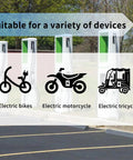 Road Trip Ready J1772 To Nema 5-15 EV Charging Adapter Plug Hooks Your Sweet Ride To Standard Households Outlets for charging electric bikes, motorcycles, and tricycles.