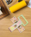 Heavy Duty Iron Sofa Connection Buckles With 7.6 cm Hole Spacing and tools on wooden table