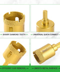 Diamond Hole Saw Kit With 10 Brazed Diamond Core Bits And Double Suction Cup Guide For Dialed In Dry And Wet Drilling