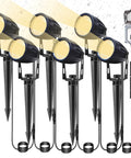 Low Voltage Landscape Lighting Kit 6 Pack 12V LED Outdoor Spotlights With Plug In Transformer for yard and pathway decor