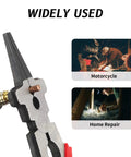 Close-up of Workhorse Eight Inch MIG Welding Pliers With Insulated Handles for Welding and Wire Cutting, Splatter Removal