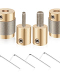 Stained Glass Diamond Grinder Bit Set Pro Grade 4 Size Heads For Glass Drilling Brass Core Bits With 1 Inch 3/4 Inch 1/4 Inch And 1/8 Inch Heads And Allen Wrenches