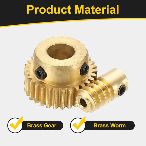 Beefed Up Worm Gear Set With 30 Tooth Brass Gear And Brass Worm 0.5 Module 1 To 30 Reduction Right Rotation Drive Gear Box Wheel