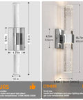 Comparison of Modern LED Wall Sconce With Crystal Post 2700K 4000K 5000K Adjustable Color Temperature Brushed Nickel Vanity Light.