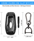 Chrome Colored Zinc Alloy Keychain for Heavy Duty Smart Key Fob Cover For Ford And Lincoln Rides 2013 Through 2017.