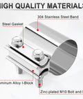 2.5 Inch Exhaust Clamp Beefed Up 304 Stainless Steel Heavy Duty Lap Joint Band Clamp For Mufflers Catalytic Converters And Exhaust Piping Durable Corrosion Resistant Rolled Edge Design 2 Pack featuring bolts and gasket