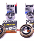 USA Made Rear Axle Bearing And Wheel Seal Driver And Passenger Kit For Ford F150 9.75 RG Fits 1997 2002 Models displayed with parts