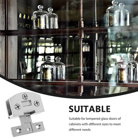 Heavy Duty No Drill Stainless Steel Glass Door Hinge With Adjustable Angle For Frameless Tempered Glass Doors And Display Cabinets Easy Install Smooth Operation Built To Last, stainless steel cabinet hinge shown on glass door