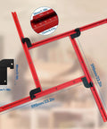 Top Shelf Adjustable Router Jig And Juice Groove Template For Sweet Custom Cabinet Projects 23.6 Inch Working Area Tool with red aluminum measuring guides.