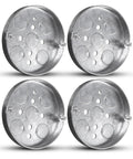4-Pack Shallow Round Electrical Boxes For Ceiling Pancake Installations, 1/2-Inch Deep, 1/2-Inch Knockouts, 4-Inch Diameter