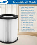 VF4000 Replacement Filter For 5 To 20 Gallon Wet Dry Vacuums And Husky 6 To 9 Gallon Models, instructions and list of compatible vacuums.