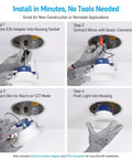 TORCHSTAR 4-Pack 6CCT 6 Inch LED Recessed Lighting Retrofit, Dim to Warm installation steps with E26 adapter and wiring connections.