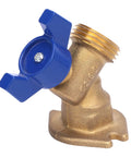 Top Tier 1/4 Inch Solid Brass Quarter Turn Ball Valve Heavy Duty Plumbing Replacement For Toilets And Showers showing blue handle.