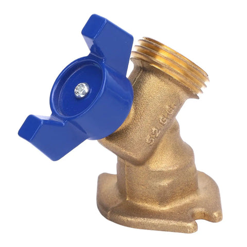 Top Tier 1/4 Inch Solid Brass Quarter Turn Ball Valve Heavy Duty Plumbing Replacement For Toilets And Showers showing blue handle.