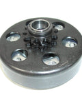 3/4 Inch 41 Chain Clutch With 10 Teeth, 3/16 Inch Keyway, Two Set Screws 90 Degrees Apart, Bore 3/4 Inch, 1/2 Inch Chain Pitch, Silver Finish, Beefed Up Power Transfer Component For Chains on #41 chain clutch