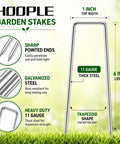 Heavy Duty 6 Inch 11 Gauge Galvanized Landscape Staples 100 Pack For Securing Weed Barrier Fabric Irrigation Hoses Netting And Outdoor Decor Garden Stakes And Sod Pins For Lawn And Patio Projects diagram showing dimensions and features like sharp ends and trapezoid shape