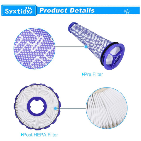 Detailed view of Dyson DC50 Vacuum Filter Replacement Set with one HEPA post filter and two washable pre filters.