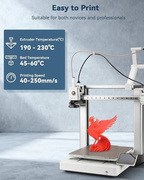 Red 1.75mm PLA Filament, 1kg Cardboard Spool, Low Warp, Odor Free, Clog Free, printing 3D model on FDM printer