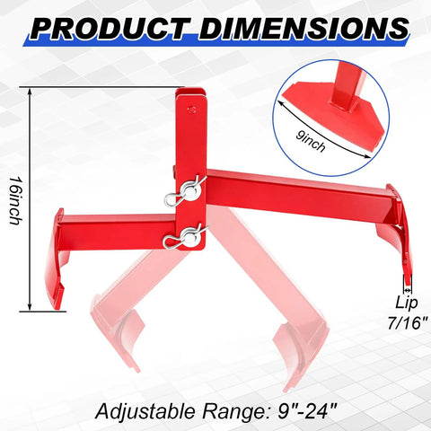 Heavy Duty Vertical Drum Lifter For 55 Gallon Steel Or Plastic Barrels Handles Up To 1100 Pounds, 16 inch tall with adjustable range.