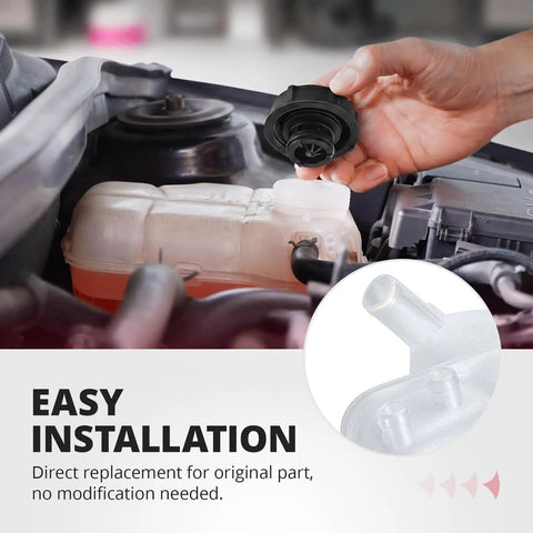 Sturdy Pressurized Coolant Reservoir Tank With Cap Straight Swap For 2012-2018 Ford Focus Escape Cmax And Transit Connect No Fuss Oem Replacement 8V618K218AC, easy installation shown.