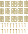 20 Pieces Dollhouse Mini Hinges Hardware Set For Small Furniture Cabinets And Closets 1 To 12 Scale With 80 Screws Yellow Antique Brass Finish Durable Stainless Steel Alloy Perfect For Jewelry Boxes And Dollhouse Miniatures