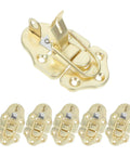 Rock Solid 6-Piece Golden Toolbox Hasp Latch Set Featuring Heavy Duty Toggle Buckles For Wooden Cases Secure Small Gear Storage Hardware close-up of latch