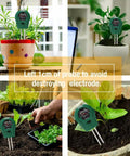 3 In 1 PH TDS EC Soil Moisture Meter Kit With Temperature Probe used in potted plants and garden for home growers.