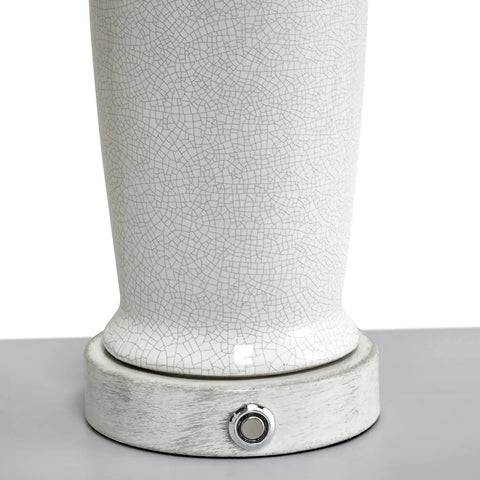 Base detail of 25.75 Inch Farmhouse Ceramic Table Lamps Set Of 2 with 3 Way Dimmable Touch Control